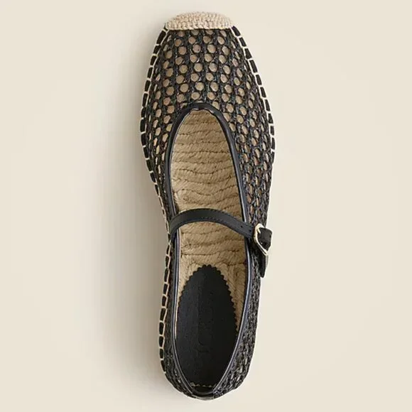 BRAND NEW J. Crew woven Mary Jane espadrille flats in faux raffia in Size 10 - Picture 7 of 9